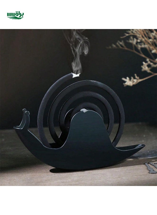 1pc Creative Snail Shaped Mosquito Incense Holder With Fireproof Ash Plate, Portable Mosquito Coil Burner