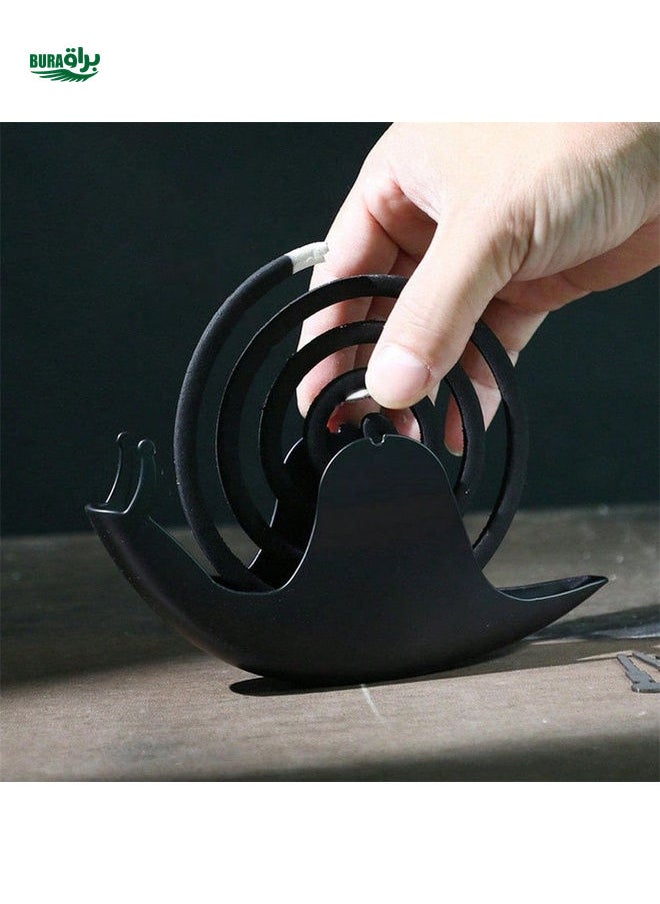 1pc Creative Snail Shaped Mosquito Incense Holder With Fireproof Ash Plate, Portable Mosquito Coil Burner