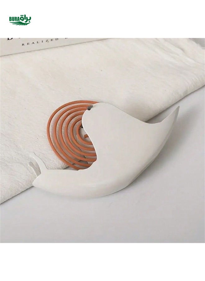 1pc Creative Snail Shaped Mosquito Incense Holder With Fireproof Ash Plate, Portable Mosquito Coil Burner