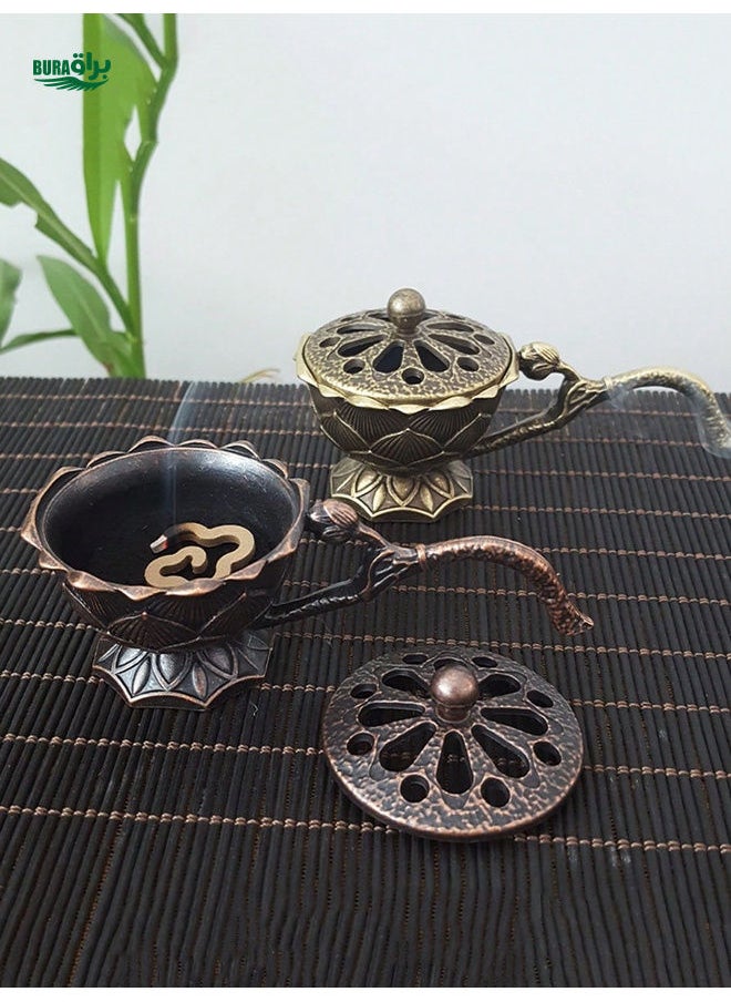 1pc Handheld Lotus Fluffy Incense Burner, Small Incense Burner Home Decoration, Home Decor, Room Decor, Yoga Studio, Camping, Garden, Patio, Classic Candlelight Dinner Props, Decoration Halloween,Spooky,Autumn,Festival,Holiday Christmas,Winter,Holiday,Festival