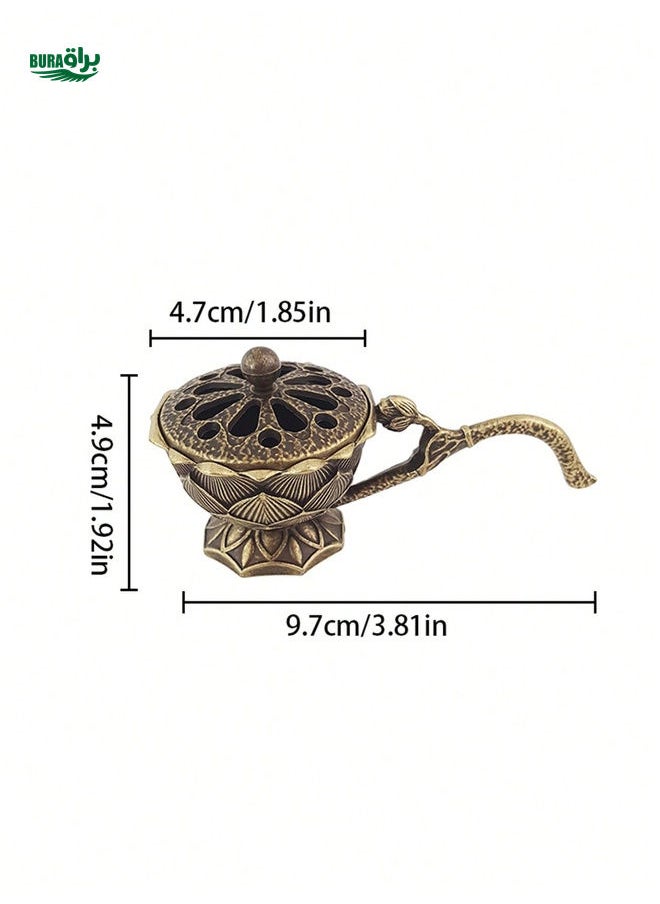 1pc Handheld Lotus Fluffy Incense Burner, Small Incense Burner Home Decoration, Home Decor, Room Decor, Yoga Studio, Camping, Garden, Patio, Classic Candlelight Dinner Props, Decoration Halloween,Spooky,Autumn,Festival,Holiday Christmas,Winter,Holiday,Festival