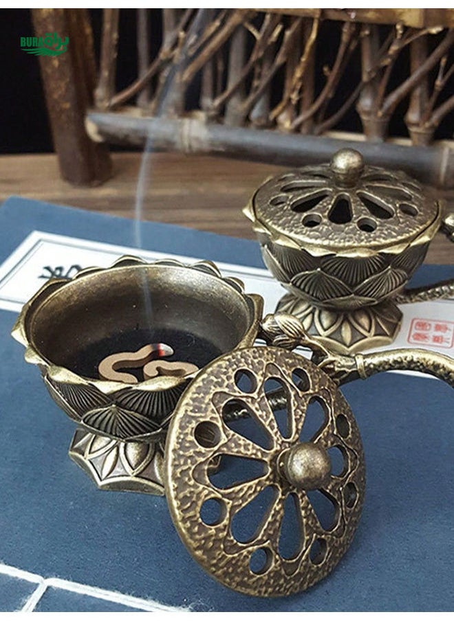 1pc Handheld Lotus Fluffy Incense Burner, Small Incense Burner Home Decoration, Home Decor, Room Decor, Yoga Studio, Camping, Garden, Patio, Classic Candlelight Dinner Props, Decoration Halloween,Spooky,Autumn,Festival,Holiday Christmas,Winter,Holiday,Festival