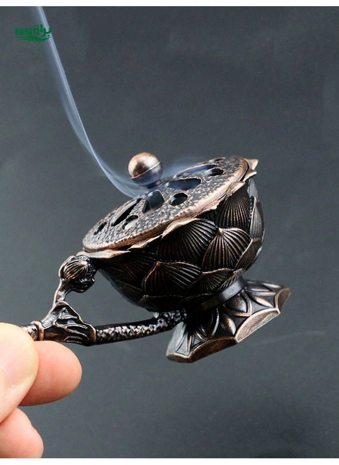 1pc Handheld Lotus Fluffy Incense Burner, Small Incense Burner Home Decoration, Home Decor, Room Decor, Yoga Studio, Camping, Garden, Patio, Classic Candlelight Dinner Props, Decoration Halloween,Spooky,Autumn,Festival,Holiday Christmas,Winter,Holiday,Festival