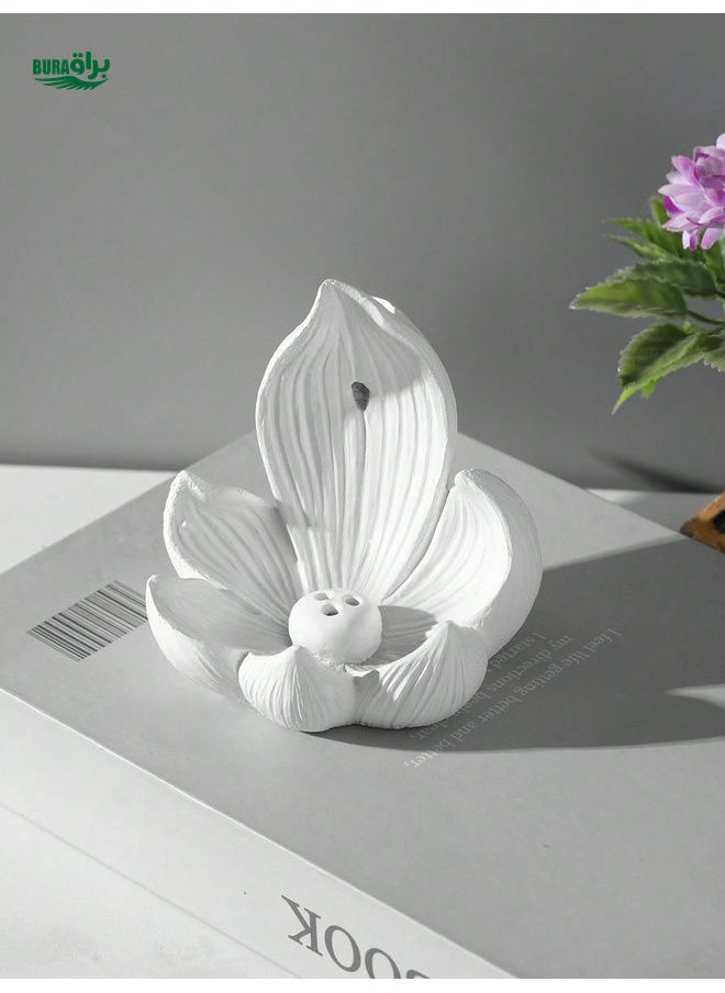 1pc Resin Lotus Shaped Multifunctional Home Decor Incense Burner