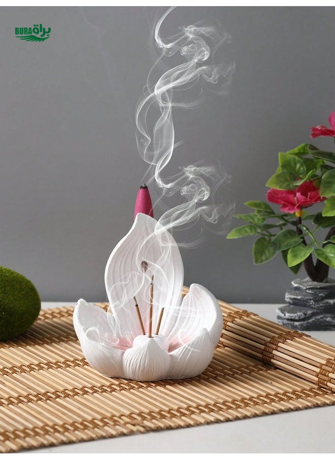 1pc Resin Lotus Shaped Multifunctional Home Decor Incense Burner