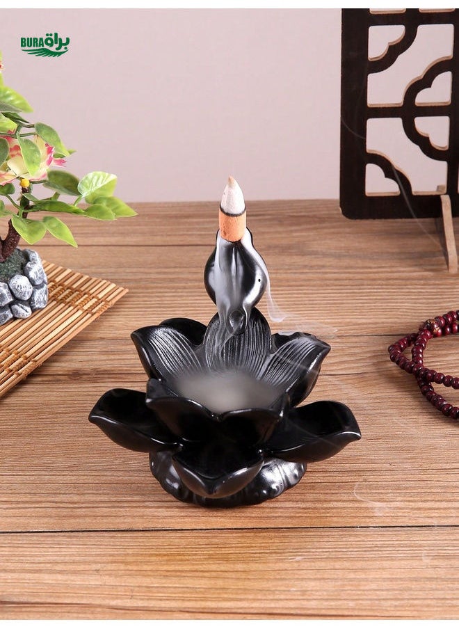 1pc Resin Lotus Shaped Multifunctional Home Decor Incense Burner