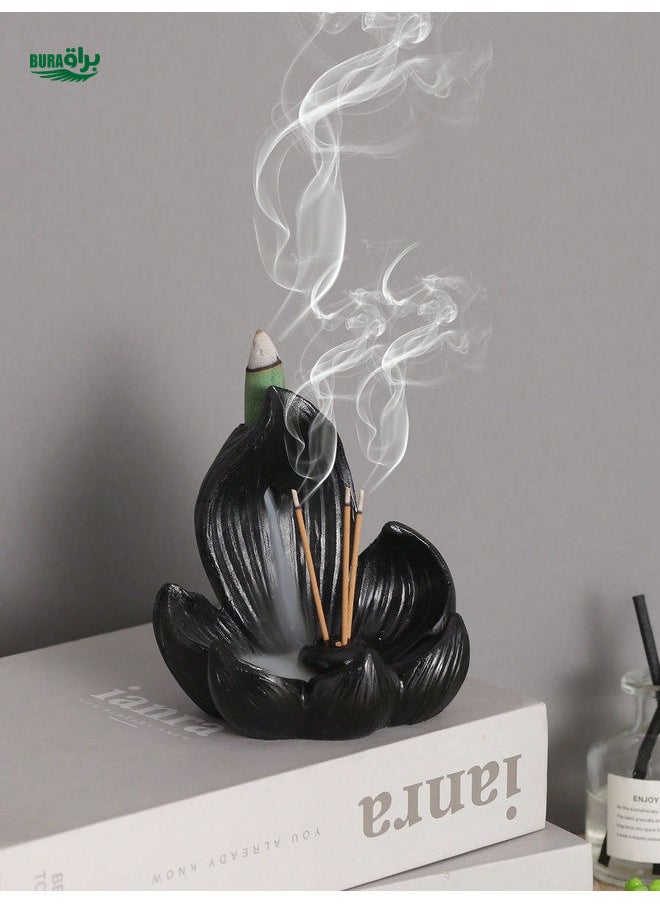 1pc Resin Lotus Shaped Multifunctional Home Decor Incense Burner