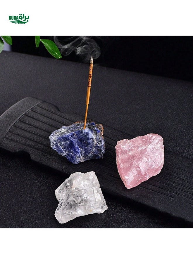 1PC Natural Crystal Incense Holder Pink White Red Crystal Raw Stone Incense Holder Incense Holder Crystal Crystal Block Incense Holder Base Halloween, Spooky, Autumn, Festival, Holiday Christmas, Winter, Holiday, Festival