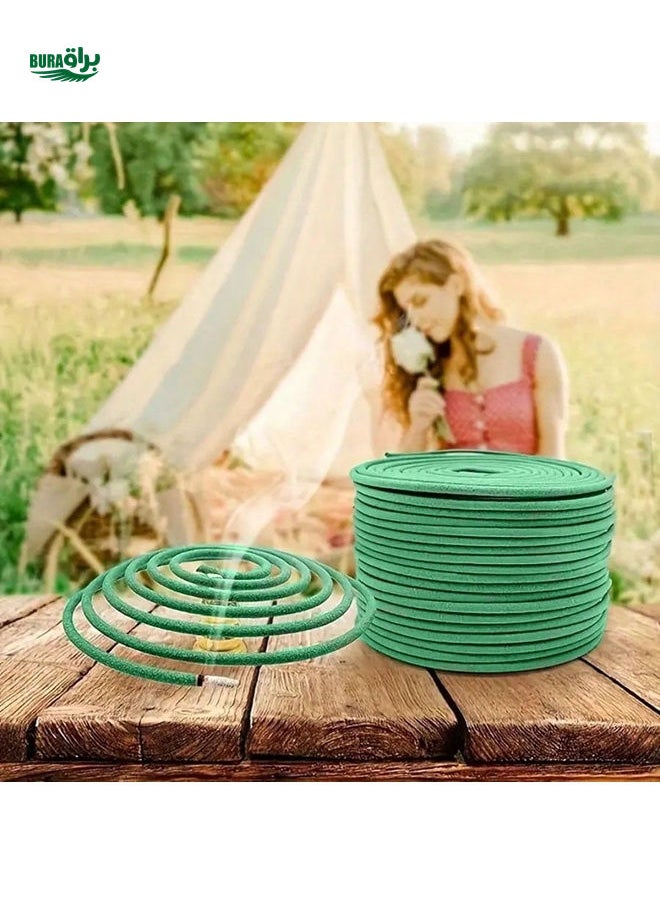 40pcs Handmade Mosquito Repellent Coil, Citronella & Green Tea Scented - Suitable For Yard, Patio, Camping & Hiking - 3-4 Hours Slow Release - Festival Green