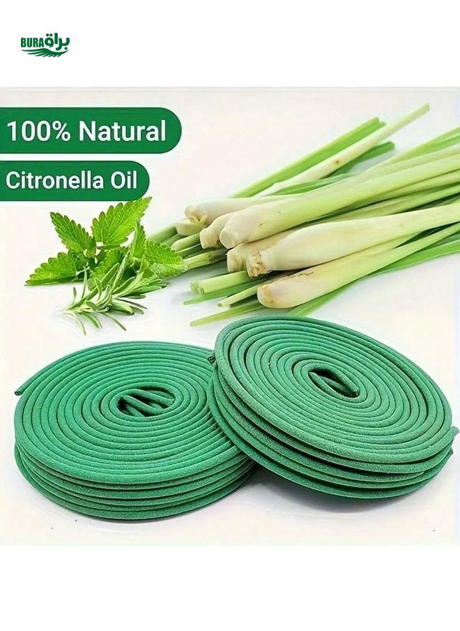 40pcs Handmade Mosquito Repellent Coil, Citronella & Green Tea Scented - Suitable For Yard, Patio, Camping & Hiking - 3-4 Hours Slow Release - Festival Green