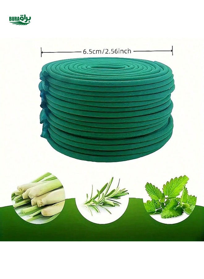 40pcs Handmade Mosquito Repellent Coil, Citronella & Green Tea Scented - Suitable For Yard, Patio, Camping & Hiking - 3-4 Hours Slow Release - Festival Green