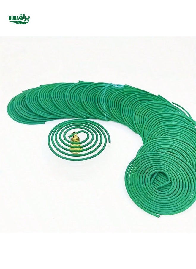 40pcs Handmade Mosquito Repellent Coil, Citronella & Green Tea Scented - Suitable For Yard, Patio, Camping & Hiking - 3-4 Hours Slow Release - Festival Green