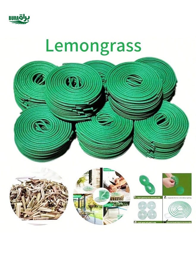 40pcs Handmade Mosquito Repellent Coil, Citronella & Green Tea Scented - Suitable For Yard, Patio, Camping & Hiking - 3-4 Hours Slow Release - Festival Green