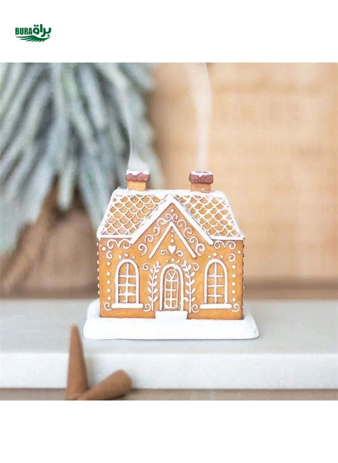 Festive Incense Cone Burner - Gingerbread House, Snow-Topped House, Fairy Tale House