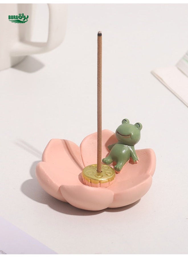 1pc Pink Lotus Frog Incense Holder Halloween, Spooky, Autumn, Festival, Holiday Christmas, Winter, Holiday, Festival