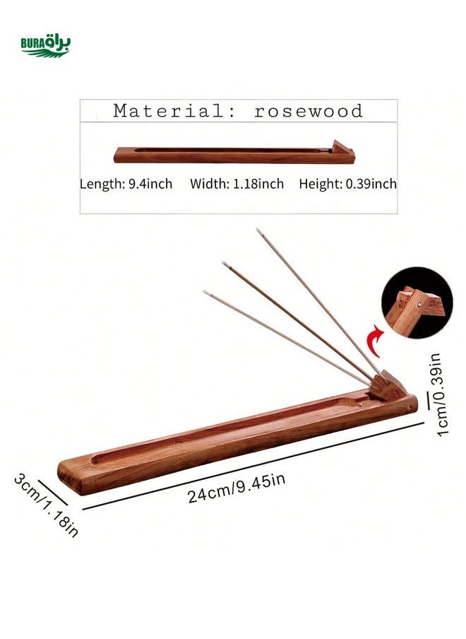 1PC Wood Incense Holder For Sticks With Adjustable Angle, Incense Stick Holder With Ash Catcher,Stick Incense Burner,9.45 Inches