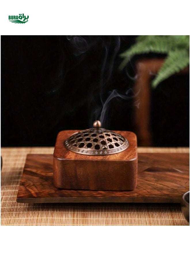 1PC Incense Burner, Home Indoor Sandalwood Incense Burner, Wooden Plate Incense Burner, Vintage Ornaments, Suitable For Home Decoration, Small Gifts For Father And Husband