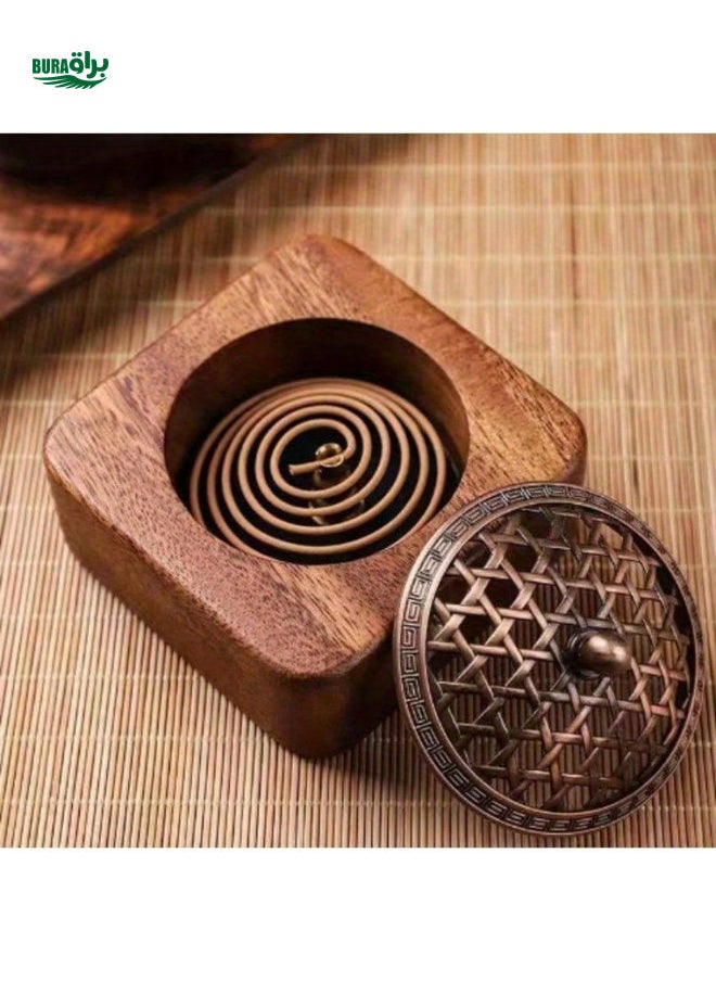 1PC Incense Burner, Home Indoor Sandalwood Incense Burner, Wooden Plate Incense Burner, Vintage Ornaments, Suitable For Home Decoration, Small Gifts For Father And Husband