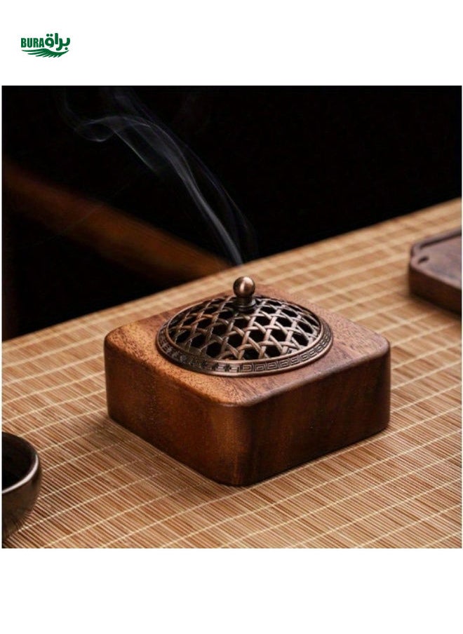 1PC Incense Burner, Home Indoor Sandalwood Incense Burner, Wooden Plate Incense Burner, Vintage Ornaments, Suitable For Home Decoration, Small Gifts For Father And Husband