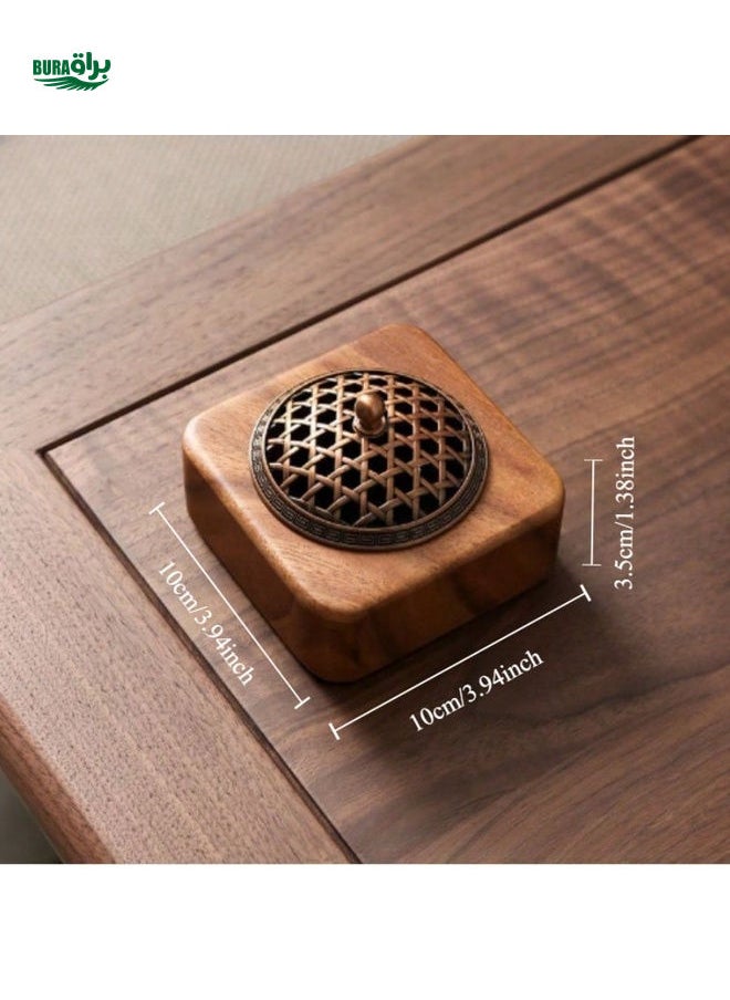 1PC Incense Burner, Home Indoor Sandalwood Incense Burner, Wooden Plate Incense Burner, Vintage Ornaments, Suitable For Home Decoration, Small Gifts For Father And Husband