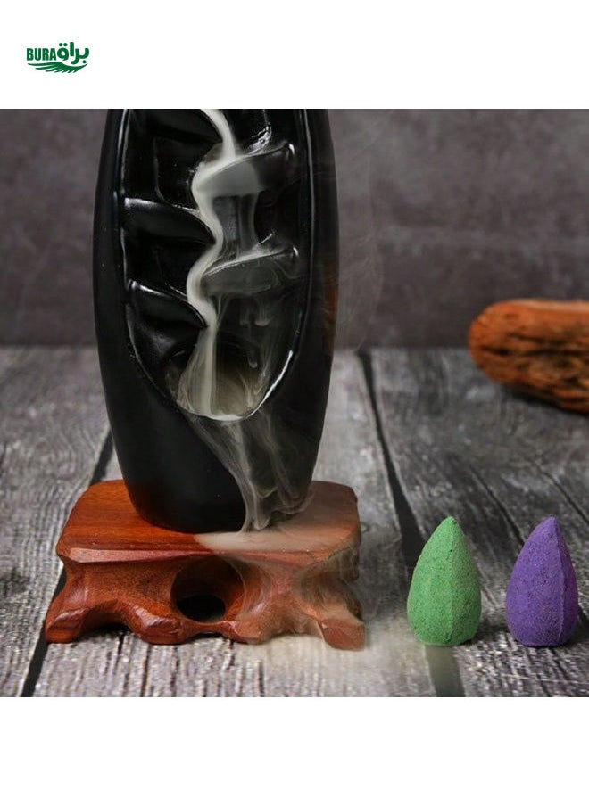 1pc Waterfall Design Resin Incense Burner, Aromatherapy & Home Decor, Creative Gift For Family, Friends, Coworker, Christmas