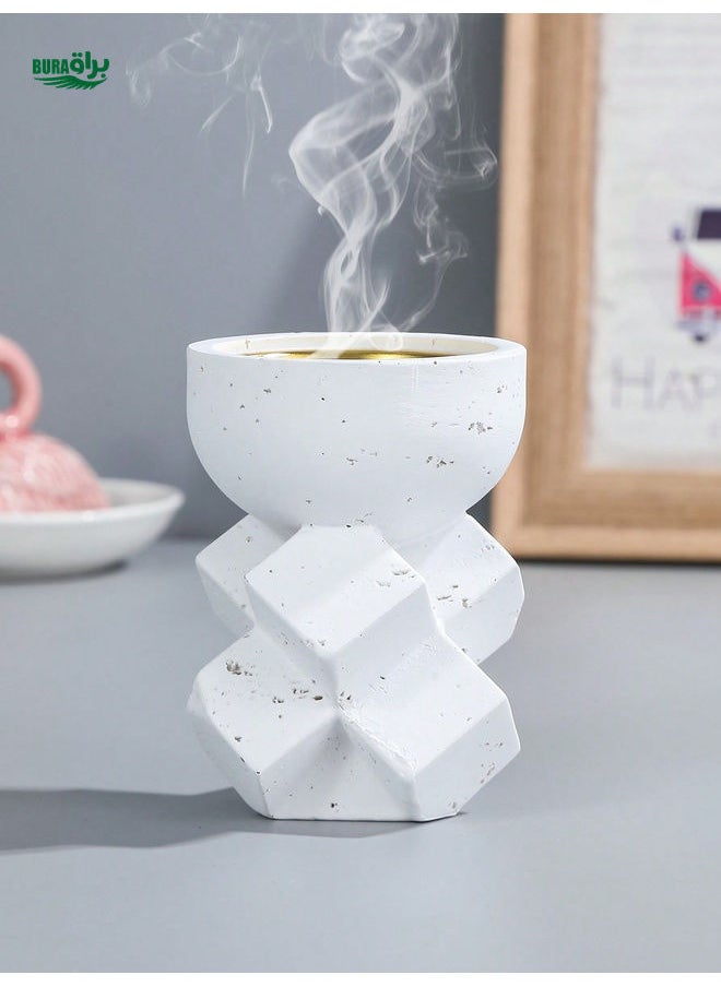 1 Simple Three-Dimensional Geometric Design Resin Incense Burner, Suitable For Home Decoration, Festival Decoration, Office Decoration And Aromatherapy, Souvenirs,Halloween,Spooky,Autumn,Christmas,Winter,Holiday,Festival