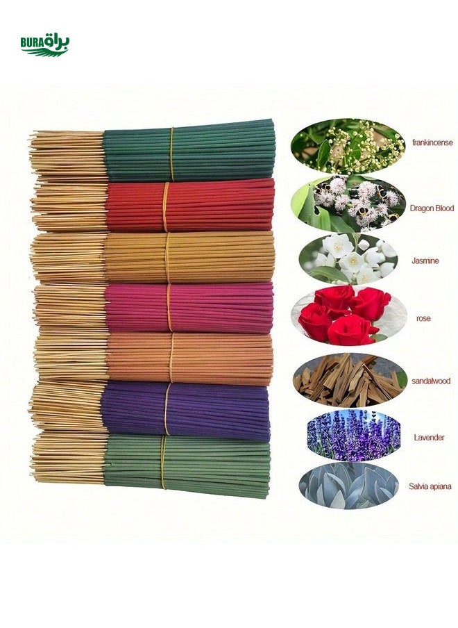 1 Set Of 140pcs Incense Sticks, 20pcs Each Of Rose, Lavender, Sandalwood, Jasmine, Milk, Sage, And Dragon's Blood Scents, Suitable For Home, Office, Yoga, Meditation, After Meals, Reading, Music, Long-Lasting Fragrance