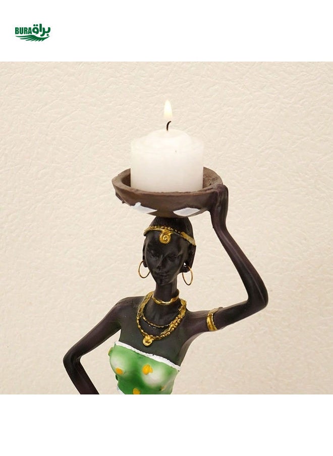 Candle Holders African Women Decor For Table Desk Decorative Dining Room Candleholder Sculptures Resin Candlestick Vintage