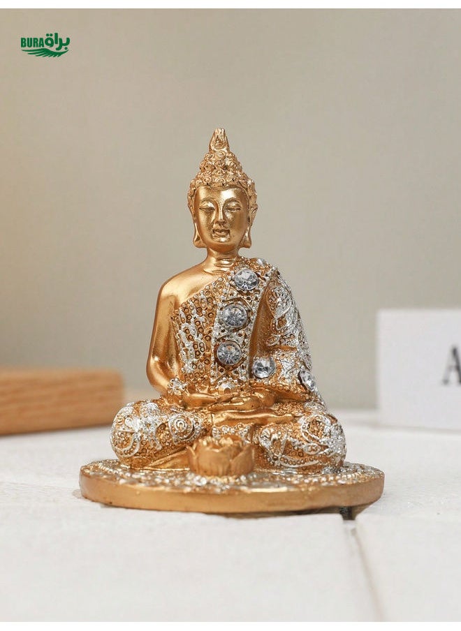 1pc Zen Buddah Figurine Incense Holder, Decorative Piece For Bedroom