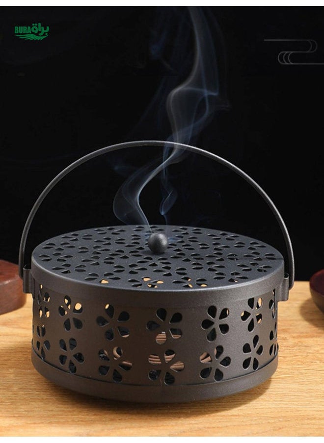 1pc Iron Incense Burner, Modern Black Household Indoor Incense Holder For Home