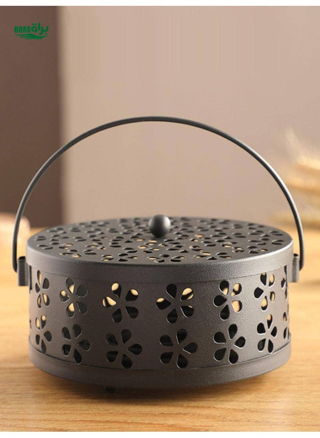 1pc Iron Incense Burner, Modern Black Household Indoor Incense Holder For Home