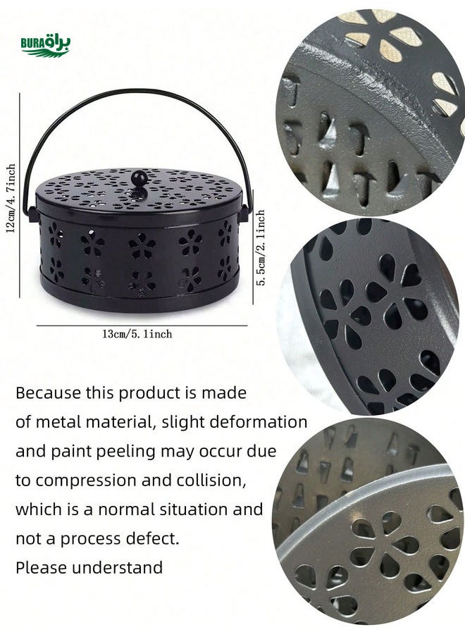 1pc Iron Incense Burner, Modern Black Household Indoor Incense Holder For Home