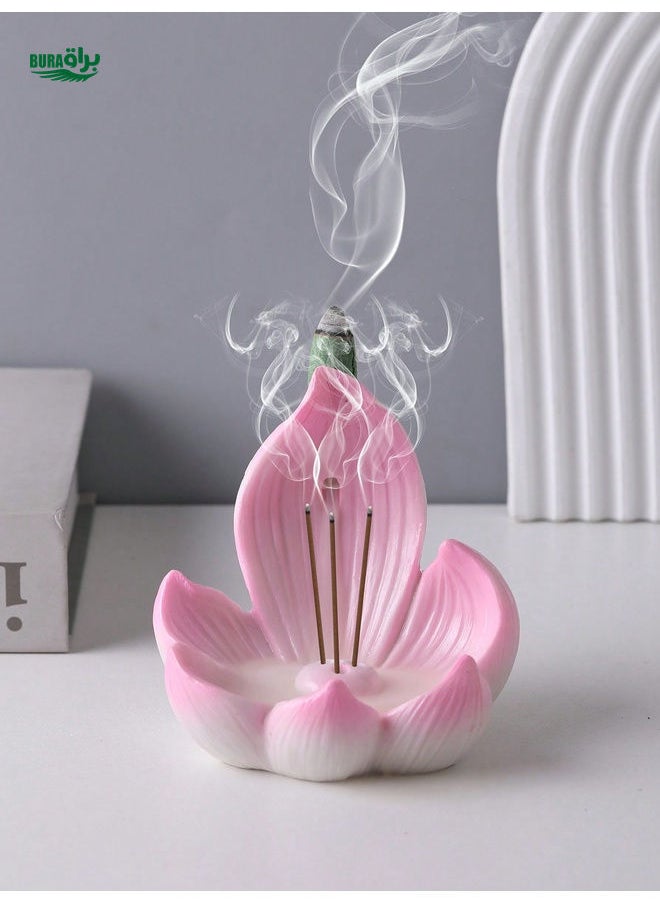 1pc Resin Lotus Flower Design Multifunctional Incense Burner For Home, Living Room, TV Cabinet