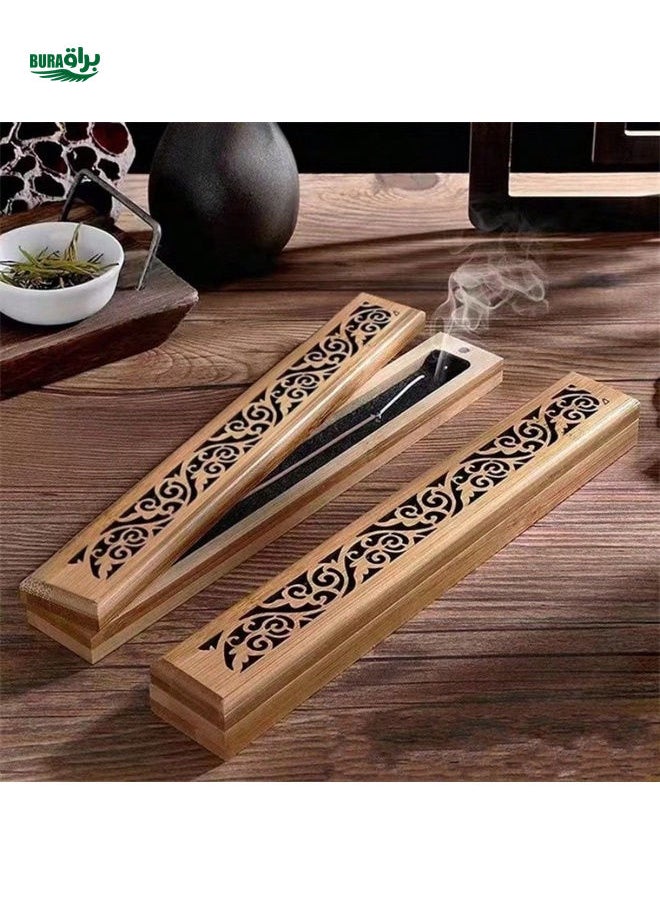 1pc Incense Holder, Wooden Craft Incense Stick Burner Ash Catcher Aromatherapy Burner For Home Room Decoration Meditation Yoga Spa Halloween, Spooky, Autumn, Festival, Holiday Christmas, Winter, Holiday, Festival