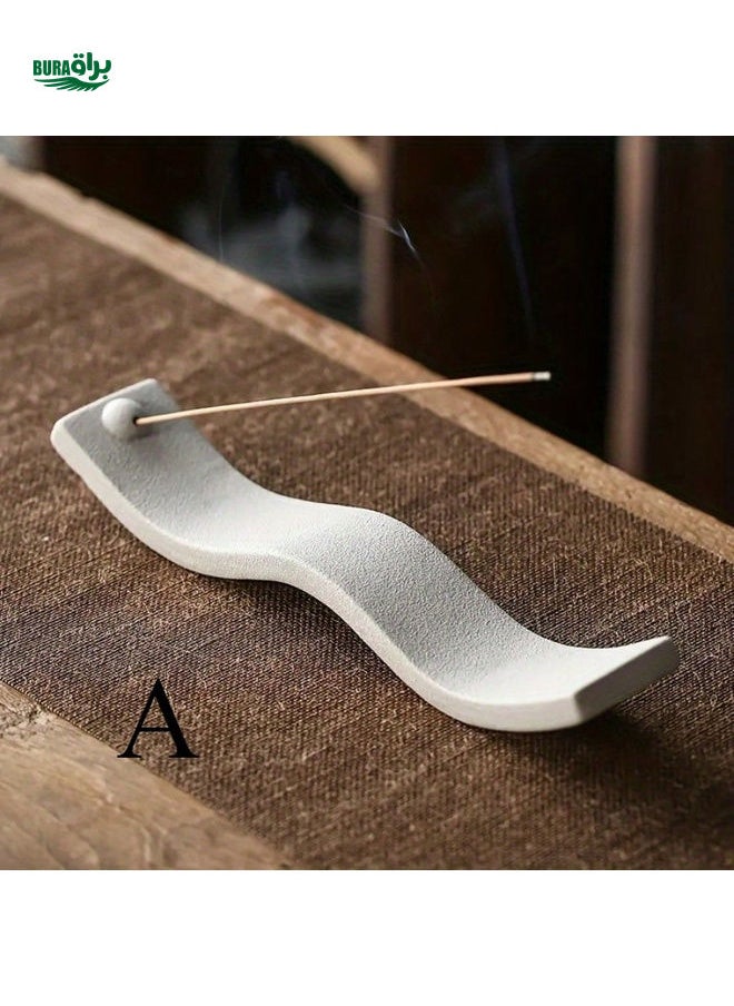 1pc Ceramic Incense Burner, Modern Minimalist Design, Unscented Incense Stick Holder, Home Decor Aromatherapy Accessory