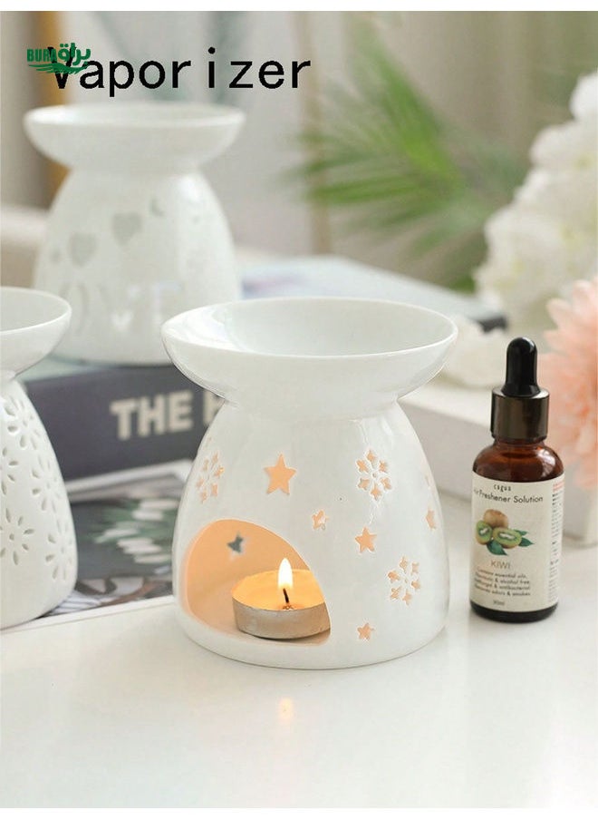 1pc Ceramic Essential Oil Aromatherapy Candle Lamp For Home Bedroom