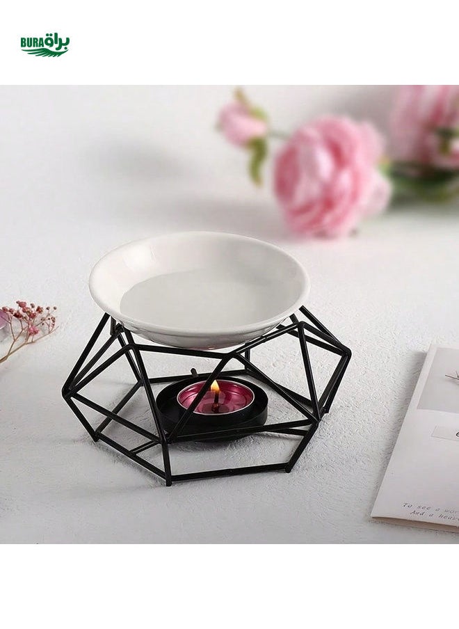 1set Ceramic Tealight Candle Holder Diffuser Essential Oil Burner Aroma Candle Oil Burner Warmer Diffuser Tea Light Wax Melt Warmer Bird's Nest Stylish Design Furnace Home Decoration Metal Halloween, Spooky, Autumn, Festival, Holiday Christmas, Winter, Holiday, Festival