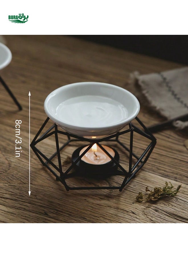 1set Ceramic Tealight Candle Holder Diffuser Essential Oil Burner Aroma Candle Oil Burner Warmer Diffuser Tea Light Wax Melt Warmer Bird's Nest Stylish Design Furnace Home Decoration Metal Halloween, Spooky, Autumn, Festival, Holiday Christmas, Winter, Holiday, Festival