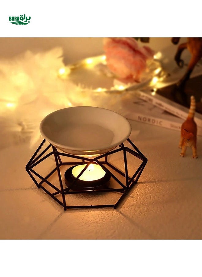 1set Ceramic Tealight Candle Holder Diffuser Essential Oil Burner Aroma Candle Oil Burner Warmer Diffuser Tea Light Wax Melt Warmer Bird's Nest Stylish Design Furnace Home Decoration Metal Halloween, Spooky, Autumn, Festival, Holiday Christmas, Winter, Holiday, Festival