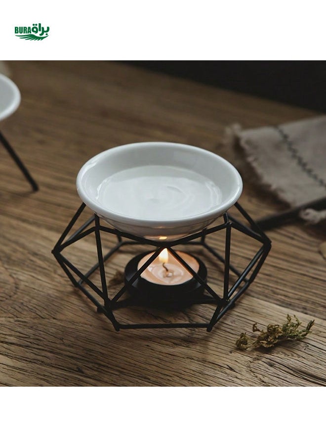 1set Ceramic Tealight Candle Holder Diffuser Essential Oil Burner Aroma Candle Oil Burner Warmer Diffuser Tea Light Wax Melt Warmer Bird's Nest Stylish Design Furnace Home Decoration Metal Halloween, Spooky, Autumn, Festival, Holiday Christmas, Winter, Holiday, Festival