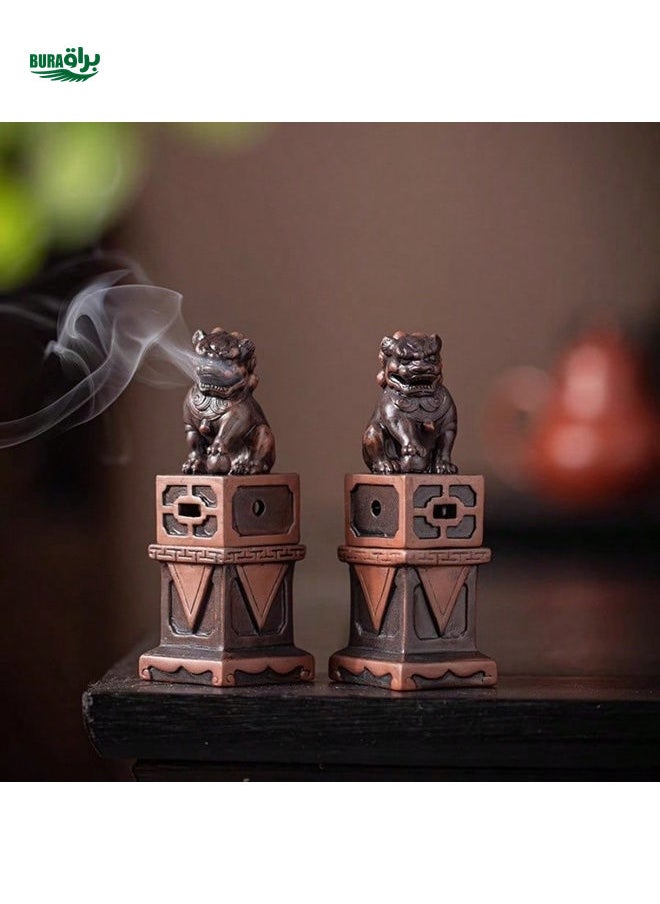 Mini Ceramic Fortune Lion Incense Burner, Home Decor Aroma Diffuser For Sandalwood/Moxa, Decoration Accessary