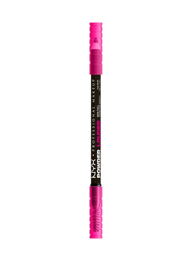 Powder Louder, Brow Pencil, 12Hr Wear, Buildable Micro-Fibers, Black