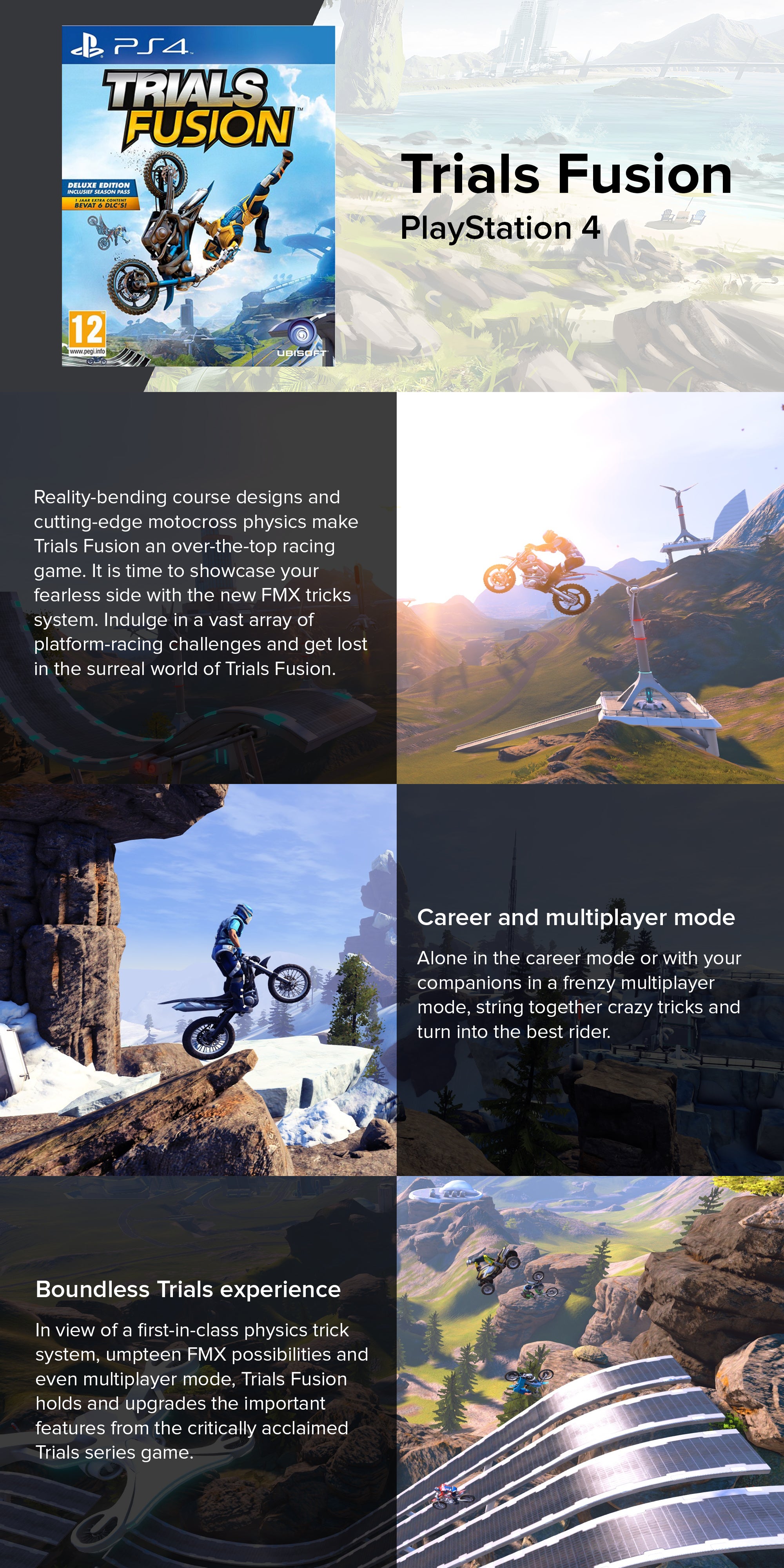 Trials Fusion - (Intl Version) - Racing - PlayStation 4 (PS4)