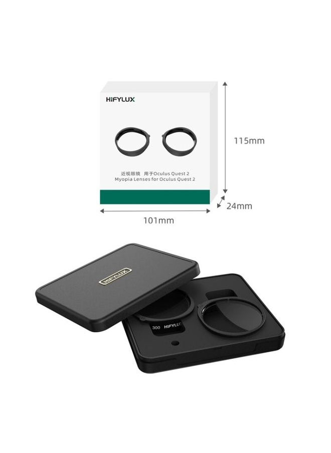 For Oculus Quest 2 Hifylux Q2-QF11 1pair Myopia Lens Frame Aspheric Resin VR Glasses Accessories(250 Degrees)