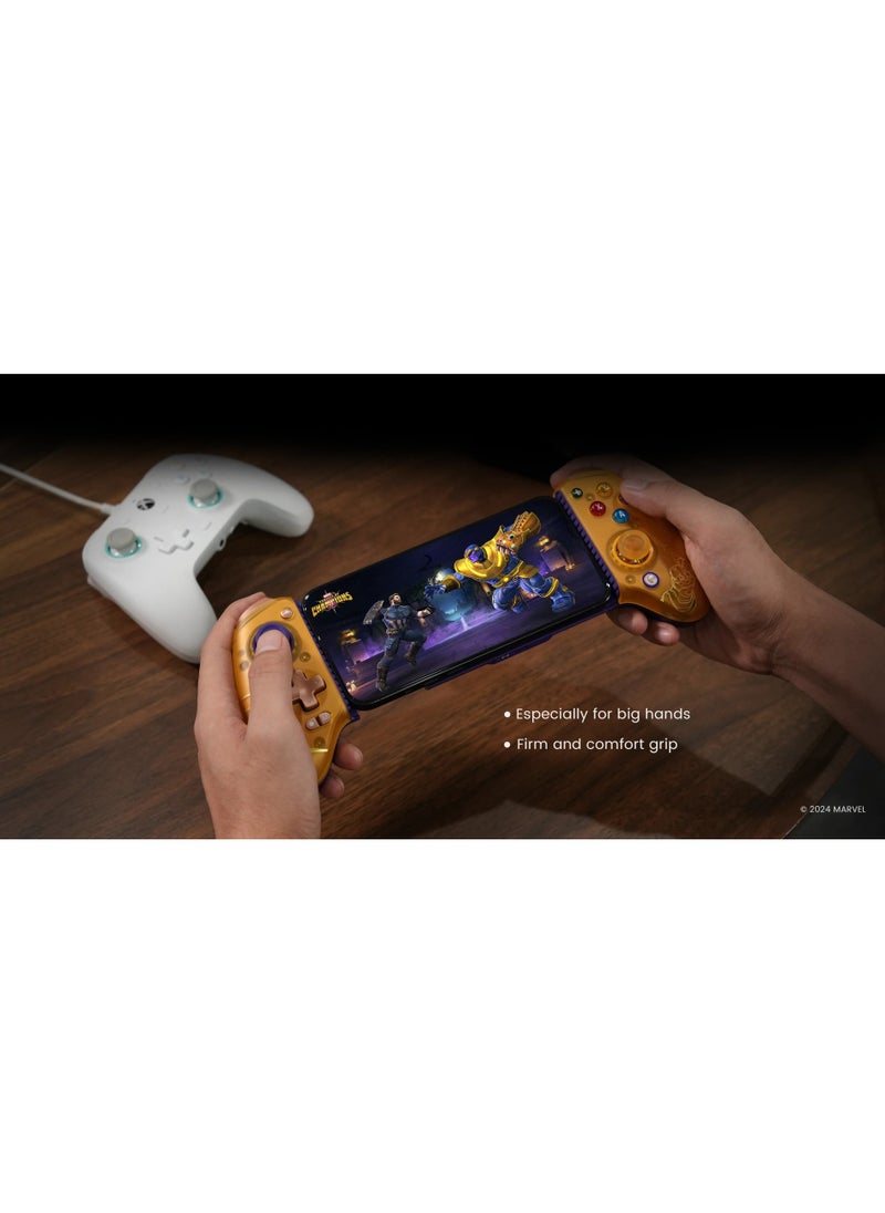 Professional Wireless Gamepad GameSir G8 Plus Thanos Bluetooth Mobile Gaming Controller for Android / iOS / Switch / Steam / Tablet / PC with Hall Effect Joysticks Hall Trigger 6-Axis Gyro 1000mAh Battery Gold