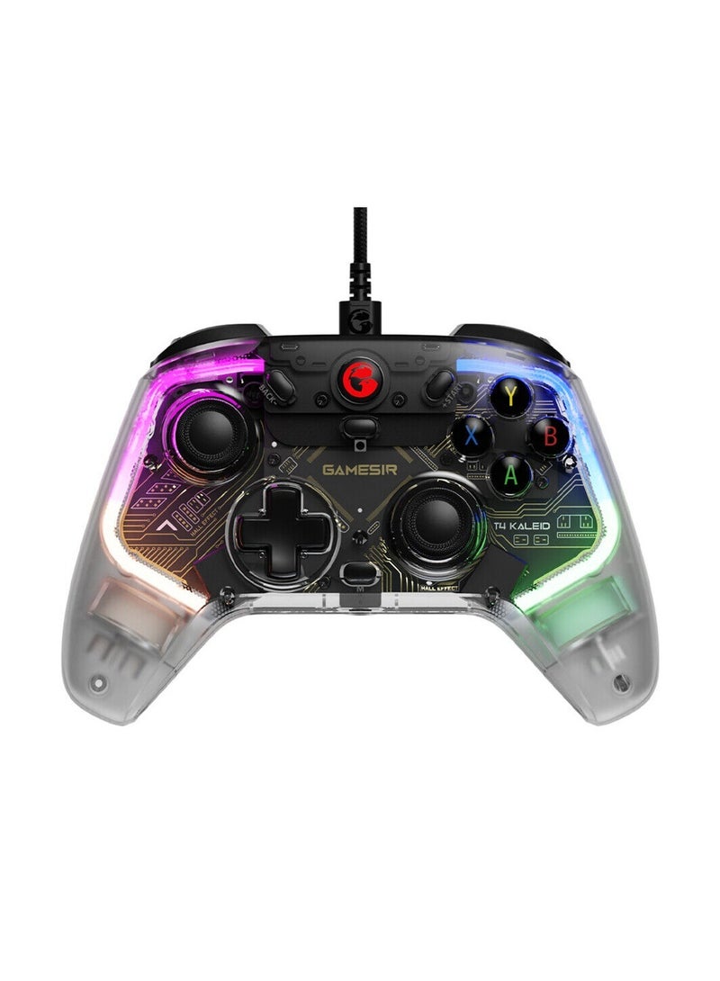 T4 Kaleid Wired USB Type C Gaming Controller RGB For PC Switch Android