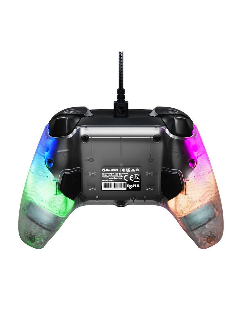 T4 Kaleid Wired USB Type C Gaming Controller RGB For PC Switch Android