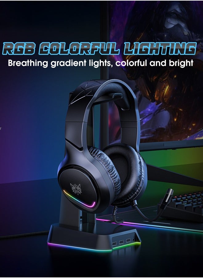 X31 Gaming Headset with Micphone,Over-Ear Wired Gaming Headphones with RGB Light and Surround Sound, for PS4/PS5/XOne/XSeries/NSwitch/PC