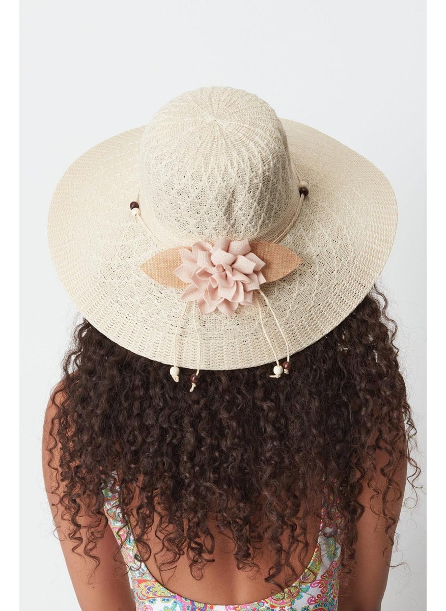 Mercerized Beach Hat T24740-07 Light Beige