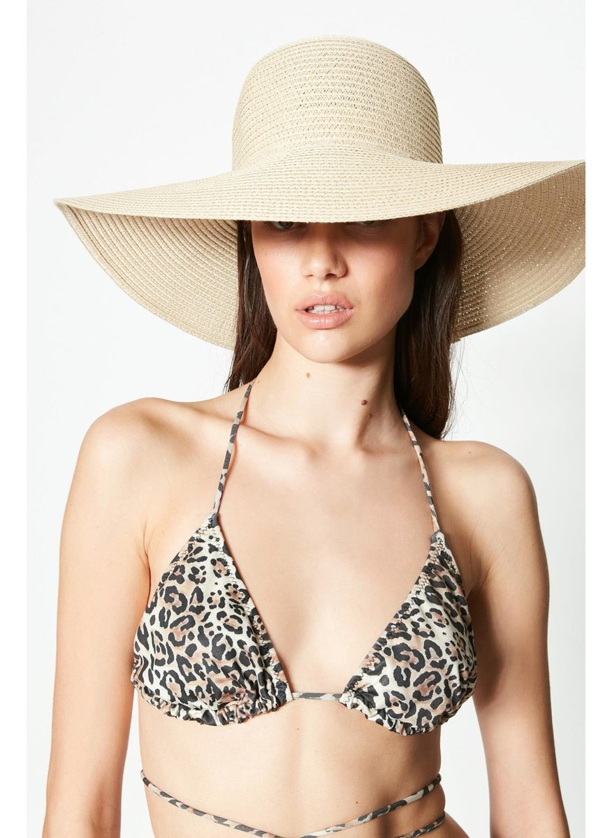 Short Brim Straw Beach Hat Y8201 Light Beige